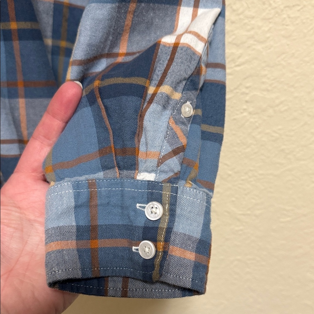 J. Crew Blue and White Plaid Button Down Shirt - Picture 4 of 5